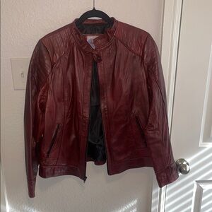 Women's Red Leather Jacket